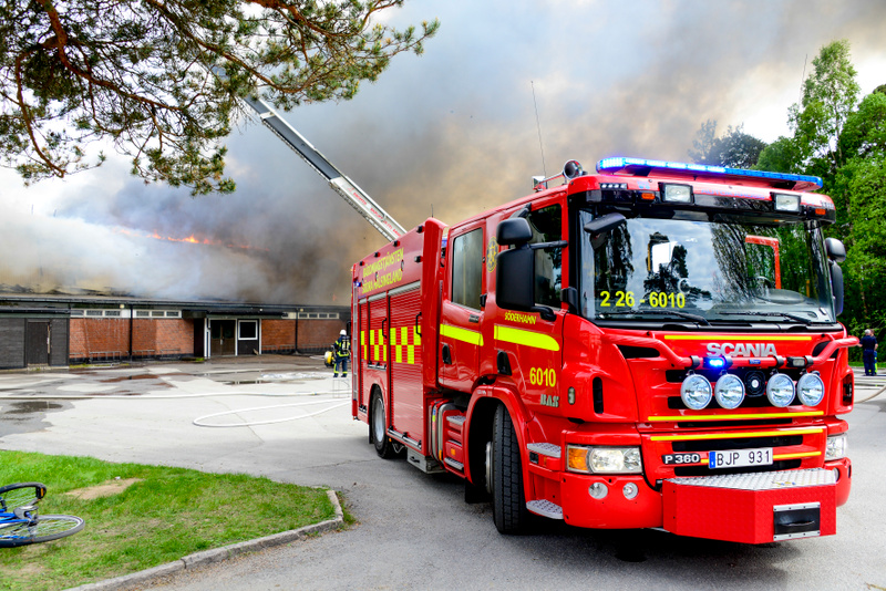 Brand i villa i Boden, en person till sjukhus